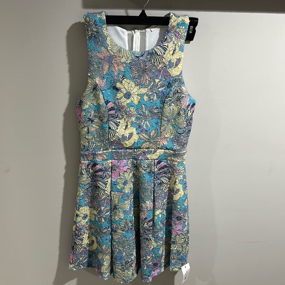 Floral Dress in Blue and Pink